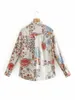 Zevity Femmes Sweet Floral Imprimer Bow Décoration Smock Blouse Bureau Dames Manches Bouffantes Kimono Chemises Chic Blusas Tops LS7685 210603