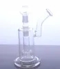 D020-D 9 Inches bubbler glass bong sidecar percolator water smoking pipe handmade two functions