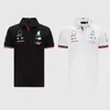 Camiseta masculina Team Version F1 Formula One Racing Camiseta de manga curta Pólo Lapela Lewis Hamilton Roupas de trabalho Tshirt