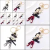 Keychains Fashion Accessories Pearl Shoes Keychain Personalized Embroidered Car Key Ring Female Bag Pendant Ornaments Charm Chain Drop Deliv