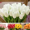 Fashion Artificial Tulips Flowers Home Garden Decoration Real Touch Flower Bouquet Birthday Party Wedding Decoration Fake Flower 14 Colors