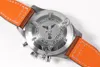 ZF V2 Chronograph Edition A7750 Automatik-Herrenuhr 377714 „DER KLEINE PRINZ“ Stahlgehäuse, blaues Zifferblatt, braunes Lederarmband, Puretime Super Version Uhren N100c3