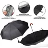 Wind resistant 3Fold Automatic Umbrella Rain Women Leather Wood Handle Business British Style Umbrella Men's Gift Large Umbrella 210925