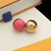 Boucles d'oreilles en titane et acier pour femmes, Style européen et américain, initiales en V gravées, Clip d'oreille en émail, boucles d'oreilles planète 7159798