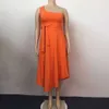 Yaz Fit Flared Elbise kadın Seksi Yüksek Bölünmüş Tek Omuz Açık Geri Parti Elbise Kulübü Moda Yüksek Bel Şerit Elbise Y1006