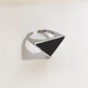 New Inverted Triangle Opening Rings Black White Green Pink Letter P Brass for Women Fashion Jewelry4333996