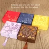 4pcs Large Tassel Chinese style Cotton Filled Gift Boxes for Jewellery Bracelet Square Silk Box with Jewelry Packaging Case Wholesale