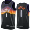 Topp 2021 Suns Herr Chris Paul Devin Booker Baskettröjor DeAndre Ayton Swingman City Jersey Svart Uniform Crowder Saric Bridges Jalen Smith Johnson Carter Wear