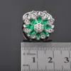 Серьги Ожерелье привлекают зеленый кубический цирконий цветок серебряные цветные ювелирные наборы для женщин костюм серьги / ожерелье / браслет / кольцо QS277