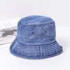 Foldable Fisherman Hat Washed Denim Bucket Hats Unisex Fashion Bob Caps Hip Hop Gorros Men Women Panama Bucket Cap