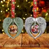 Angel Wings w kształcie serca DIY zdjęcie Boże Narodzenie wisiorek ramki na zdjęcia wisiorek choinki wiszące ozdoba ozdoba najlepszy prezent