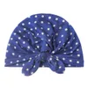 A977 Europe Moda Baby Bunny Caps Hat Hat Turban Knot Headwrap Kapelusze Dziewczyny Niemowlę Dzieci Dots Beanse