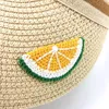 Kids Straw Hat Baby Cute Fruit Embroidery Straw Hat Sunhat Four-color Spring Summer Boy Sunscreen Caps Children Leisure For 1-4 Year Old