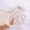 Forseven Shining Crystal Symulowane Perły Tiaras Korony Opaski Princess Diadem Bride Noiva Wedding Party Decorative Biżuteria X0726