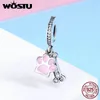 Wostu Nowy Kolekcja 925 Sterling Silver Animal Dog Footprint Dog Bone Wisiorek Urok Fit Koraliki Bransoletka DIY Jewelry CQC452 Q0531