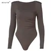 Langarm Bodysuit Frauen Kleidungsstück Körper Sexy Overalls Femme Kleidung Club Outfits Catsuit P0B3774K 210712