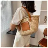 Schoudertassen Weave Grote Tas 2021 Zomer Hoogwaardige Stro Dames Designer Handtas Hoge Capaciteit Messenger Beach