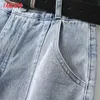 Tangada Moda Kobiety Luźna Mama Dżinsy Spodnie z Spodnie Pas Pas High Waist Kieszenie Przyciski Denim Spodnie 2A06 210609