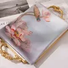 100% foulards femmes Hangzhou véritable écharpe enveloppes pour dames gris imprimé fleurs Echarpe longue soie naturelle Foulard Femme