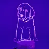 Золотой Retriever Оптическая Иллюзия 3D Настольная лампа Креативная собака Домашний ночной свет с иллюзионным изменением цвета