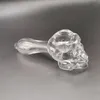 4 Color Pyrex Oil Burner Pipes Thick skull Smoking Hand spoon Pipe 3.93 inch Tobacco Dry Herb For Silicone Bong Glass Bubbler