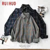 RUIHUO Plaid Casual Shirts Für Männer Kleidung Schwarz Langarm Mode M-5XL Ankunft 220309