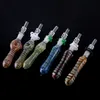 Heady Glass Nectar Collector NC Hookahs Kits with Quartz Tip Dab Straw Oil Rig Smoking Pipe Hand Spoon Pipes NC16