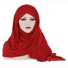 2021 Nuove Donne Jersey Sciarpa Morbida Tinta Unita di Cotone Istantaneo Hijab Scialli e Avvolge Foulard Femme Hijab Musulmano Pronto da Indossare Foulard