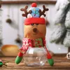 クリスマスキャンディボックスハンディングハンド子供のクリエイティブギフト透明なプラスチック人形ストレージボトルサンタクロースバッグ甘い新年の家族パーティーの装飾