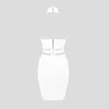 الفساتين غير الرسمية للنساء الصيف أزياء مثير جوفاء العيينة المقطوعة قطع أسود أبيض ضمادة الضمادة فستان الأنيقة في المساء فستان 210309