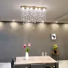 Restaurant Long Pendant lamp Simple Modern Rectangular Dining room lights Bar Table Crystal hanging lamps pendants light