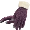 Fingerlösa handskar kvinnor stickade pekskärm vinter förtjockas hålla varm kvinnlig full finger mjuk stretch stickad