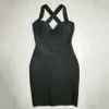 Vendaje Correa de espagueti con cuello en V Vestido de fiesta sexy Damas sin respaldo Club nocturno Bodycon Mini Vestidos de verano 210525