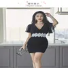 En Corée Mini Robe pour femmes Été Noir Volant Dentelle Col V Creux Out Sexy Dames Bureau Robes Moulantes 210602