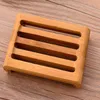 200pcs/lot Bamboo Soap Dishes Tray Holder Storage Soap Rack Plate Box Container Bathroom Japanese style soap box