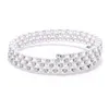 Estilo coreano imitação de pulseiras de pérolas multi camada com cristal strass braceletes para casamento nupcial q0717