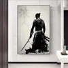 Samurai japonês pintura de arte moderna arte de parede abstrata para sala de estar decoração de casa posters e impressões