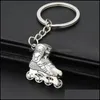 Keychains Fashion Accessories Creative Gift Cartoon Ice Skate Roller Skates Metal Keychain Pendant Rink Promotional Gifts Mticolor Drop Deli