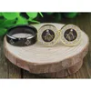 !USA s E&C LUXURY JEWELRY SET 8MM BLACK MASON TUNGSTEN RING&GOLDEN STEEL MASONIC CUFFLINKS