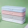 Macaron Pencil Cases for Primary School Students Frosted PP Learning Stationery Pencil Box for Kids