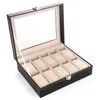 Watch Boxes & Cases Case PU Leather 3/3/4/5/6/10/12/18/20/24/ Position Zipper Pack Box Deli22