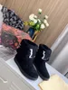 2021 Designer Women SNOWDROP FLAT ANKLE BOOTS Lady Fashion Snow Boot Waterproof Winter Warm Wool Leather Sneakers Size US 5-11