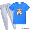 Çocuk Moda Klasik Yaz Moda Giyim Setleri Çocuk Giysileri Ince Kısa Kollu + Pantolon Erkek Kız Baskı 2-7 Yıl Bebek
