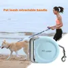 Dog Collar Leashes 5m Automatisk traktor infällbar Leash Strong Drag Rope Pet Handle Portable Chain