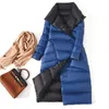 Ftlzz Kvinnor Dubbelsidig Down Long Jacket Vinter Vit Duck Down Coat Dubbelbröst Varm Parkas Snö Outwear 210819