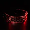 Zonnebrillen Op grote schaal aangebracht Great Light Up Led Rave Glasses Honeycomb Lens Futuristisch voor Club272O