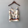 Tank Tops Vest Vrouw V-hals Vintage Tropische Jungle Folk Patroon Print Dunne Schouderriem Halter Undershirt Zomer Herfst 210225