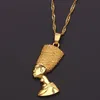Colares Pingente Egípcio Rainha Nefertiti Mulheres Homens Jóias Cor de Prata / Cor de Ouro Jóias Africano