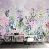 Tapety Niestandardowe Mural Nordic Rośliny Tropikalne Kwiaty Home Decor 3D Wall Paper Retro Floral Pastoral Akwarela Sypialnia Tapeta