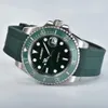 NEW Kuerst Men watches Luminous Water proof Automatic movement Sapphire glass Sports rubber strap Green face Wristwatches186M